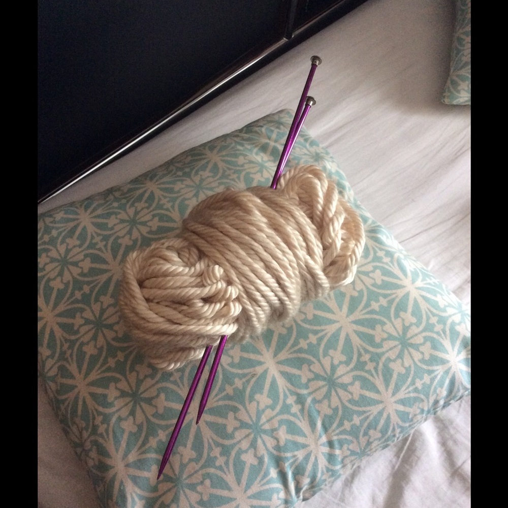 Shiny Purple Knitting Needles